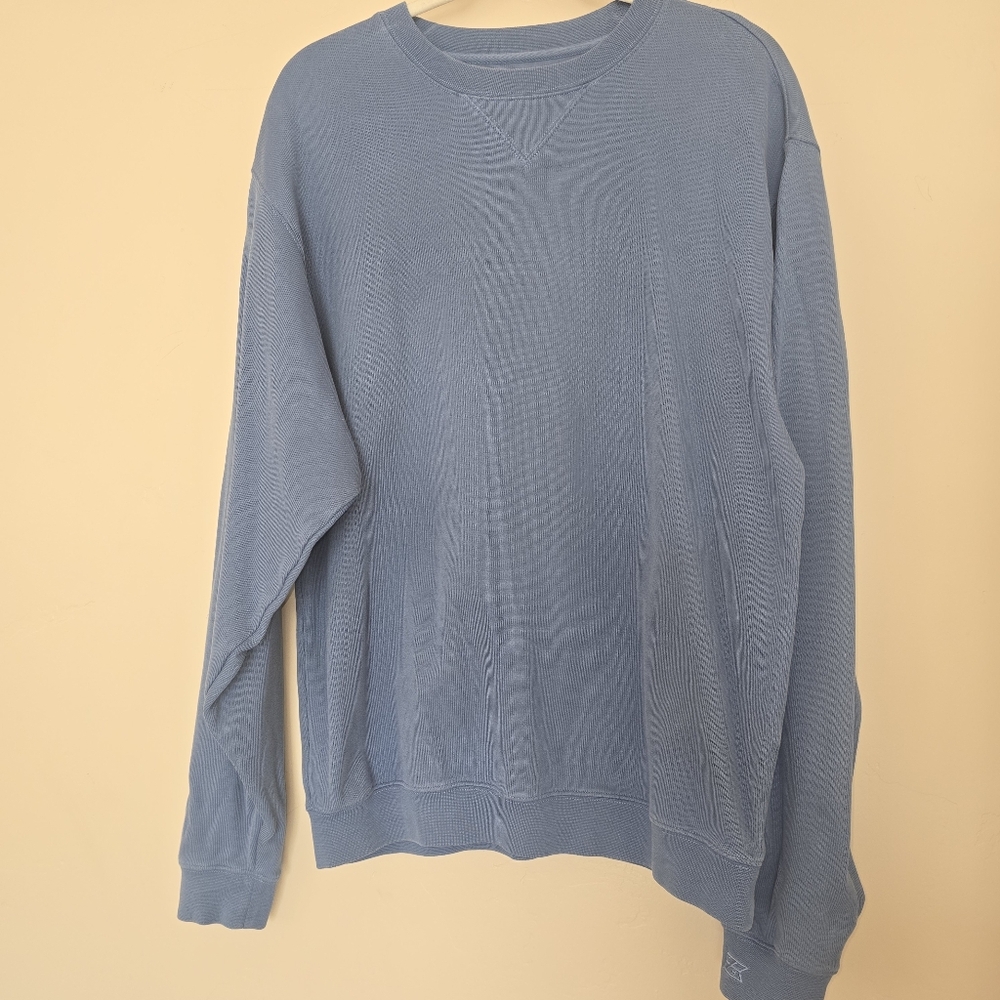 Cutter And Buck Blue Sweater Mens Medium 100% Pima Cotton Pullover Golf Preppy